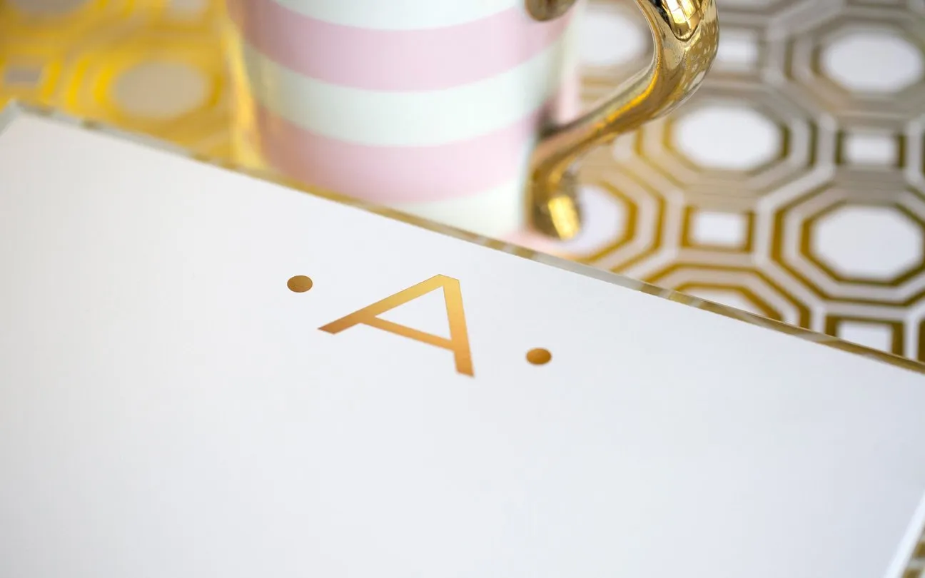 Luxe Gold Foil Monogram Pad with Acrylic Holder