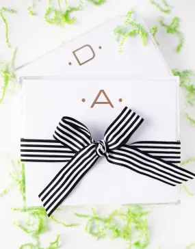 Luxe Gold Foil Monogram Pad with Acrylic Holder