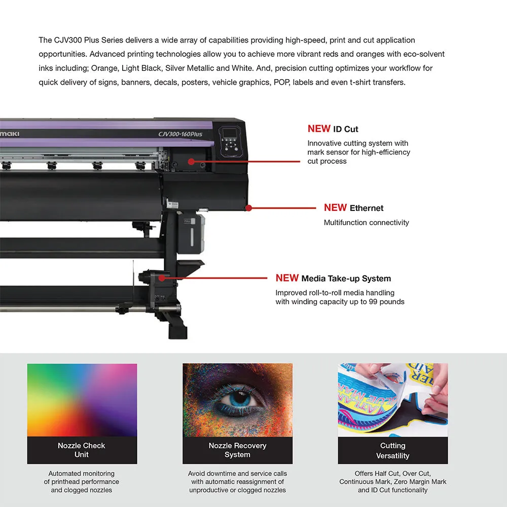 Mimaki CJV300 Plus High Speed Integrated Printer/Cutter