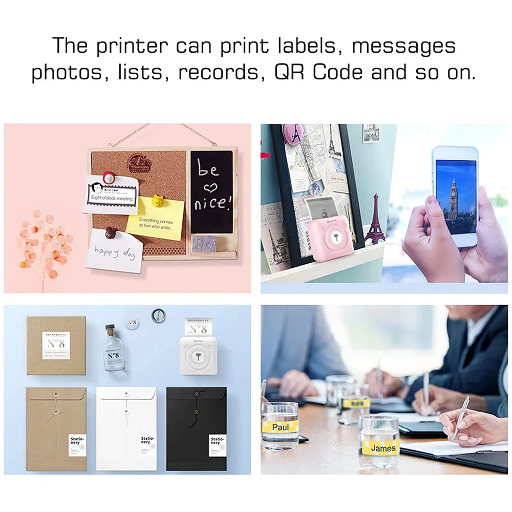 Mini Pocket Thermal Paper Photo Printer with Paper- USB Charging