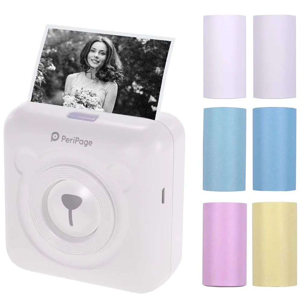 Mini Pocket Thermal Paper Photo Printer with Paper- USB Charging