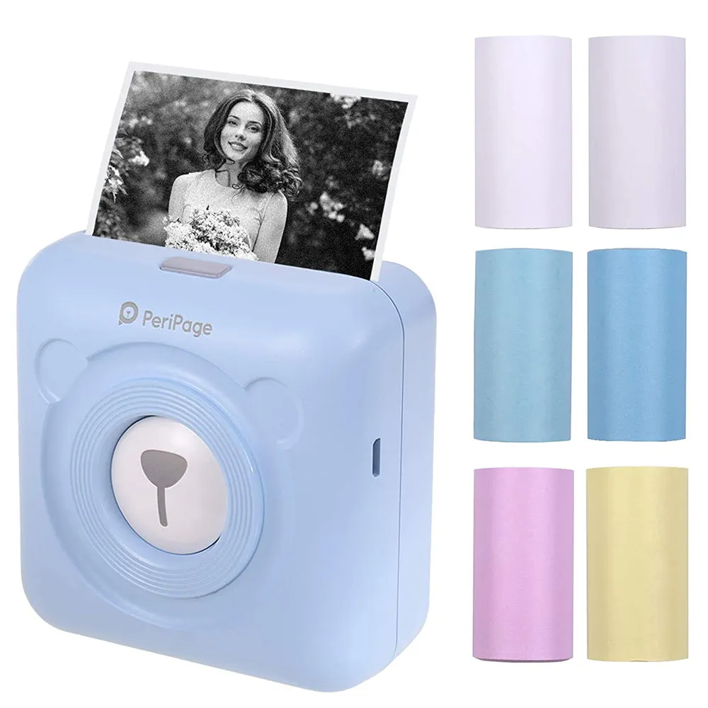 Mini Pocket Thermal Paper Photo Printer with Paper- USB Charging