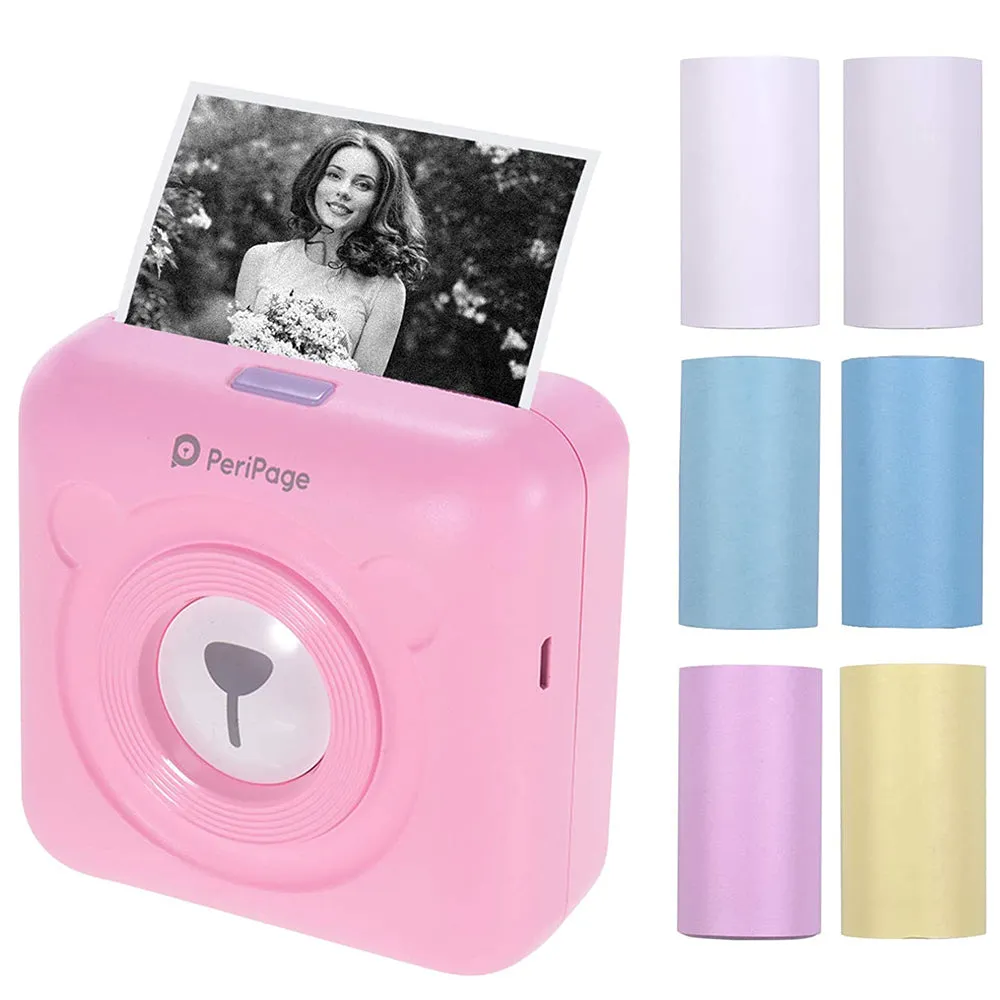 Mini Pocket Thermal Paper Photo Printer with Paper- USB Charging