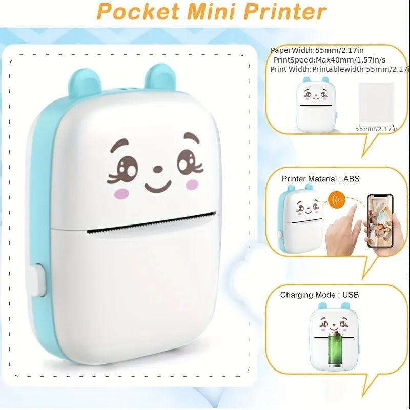 Mini Printer For IPhone And Android, Wireless Mini Photo Printer Label Printer, Portable BT Mini Thermal Printer For Printing Label, Journal, Study Note, Christmas Halloween Thanksgiving gifts