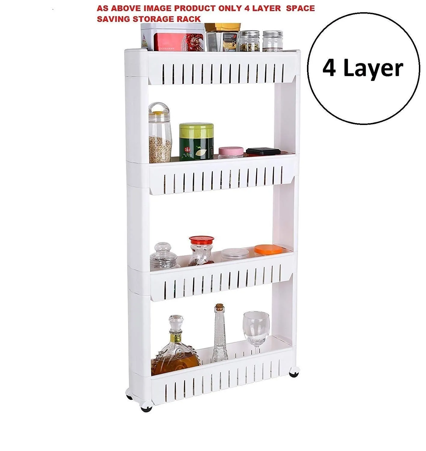 Multipurpose 4 Layer Space Saving Storage Organizer Rack Shelf