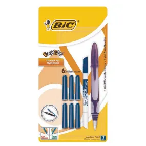 (NET) BIC Easy Clic Refillable Stylo Pen   6 ink cartridges   Mini Pic Bic