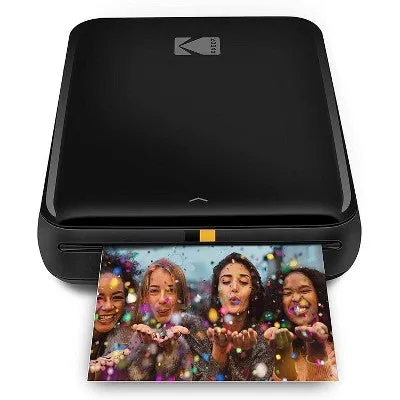 NEW - KODAK Step Instant Printer Bluetooth/NFC Wireless Photo Printer with ZINK Technology & KODAK App for iOS & Android (Black) Prints 2x3” Sticky-Back Photos.