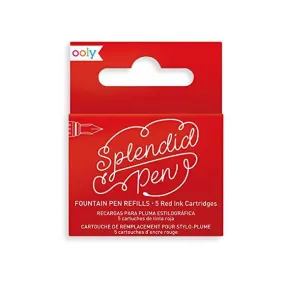 Ooly Splendid Fountain Pen Ink Cartridges 5pk Red