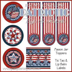 Patriotic Favors & Tags PRINTABLE {Clearance}