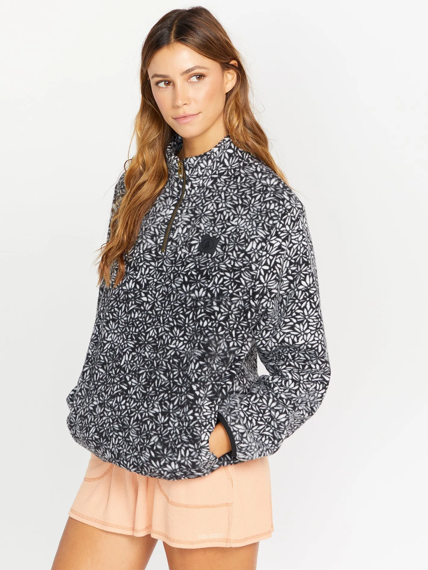 Pheelin It Mock Neck Pullover Sweatshirt - Cloud