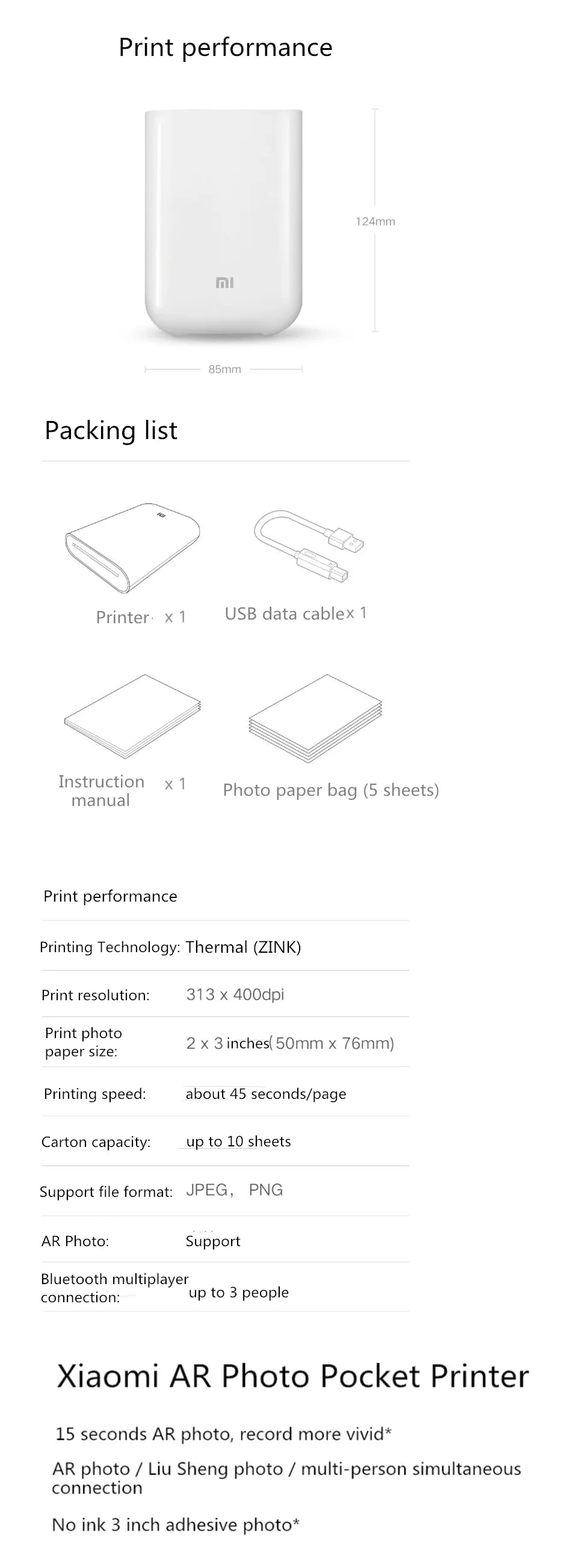 Portable Mini Pocket Printer