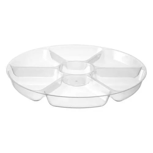 Premium Heavy Weight Plastic Compartment Platter<br/>Size Options: 12inch Compartment Tray, 14inch Compartment Tray, 16inch Compartment Tray and 16inch Compartment Lid