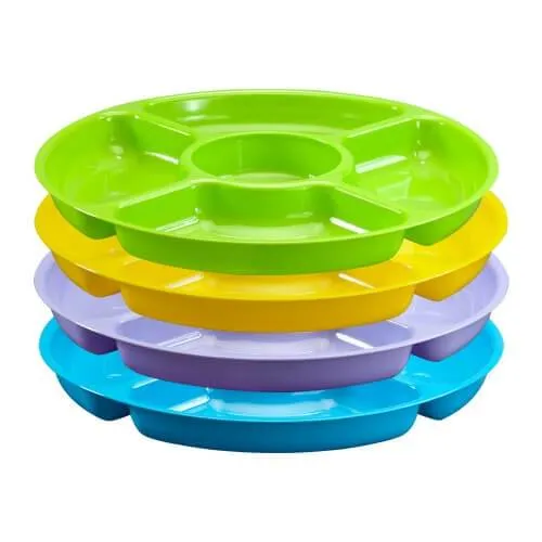 Premium Heavy Weight Plastic Compartment Platter<br/>Size Options: 12inch Compartment Tray, 14inch Compartment Tray, 16inch Compartment Tray and 16inch Compartment Lid