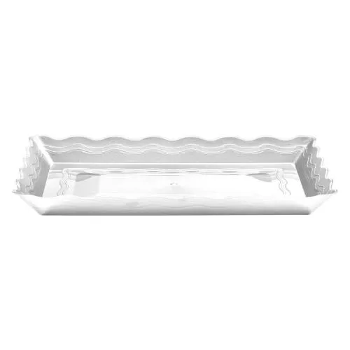 Premium Heavy Weight Plastic Wave Servingware<br/>Size Options: 9inchx13inch Serving Tray, 12inchx13inch Serving Tray and 12inchx18inch Serving Tray