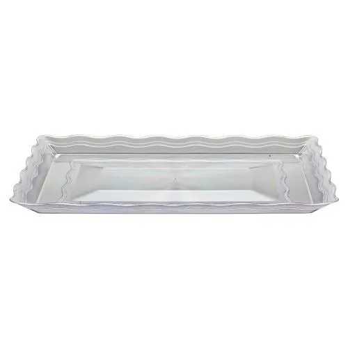 Premium Heavy Weight Plastic Wave Servingware<br/>Size Options: 9inchx13inch Serving Tray, 12inchx13inch Serving Tray and 12inchx18inch Serving Tray