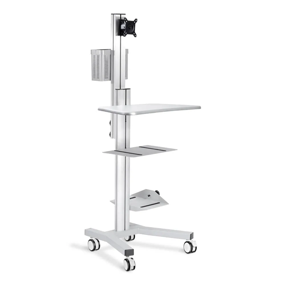 Rolling Mobile Workstation Computer Cart Sit Stand