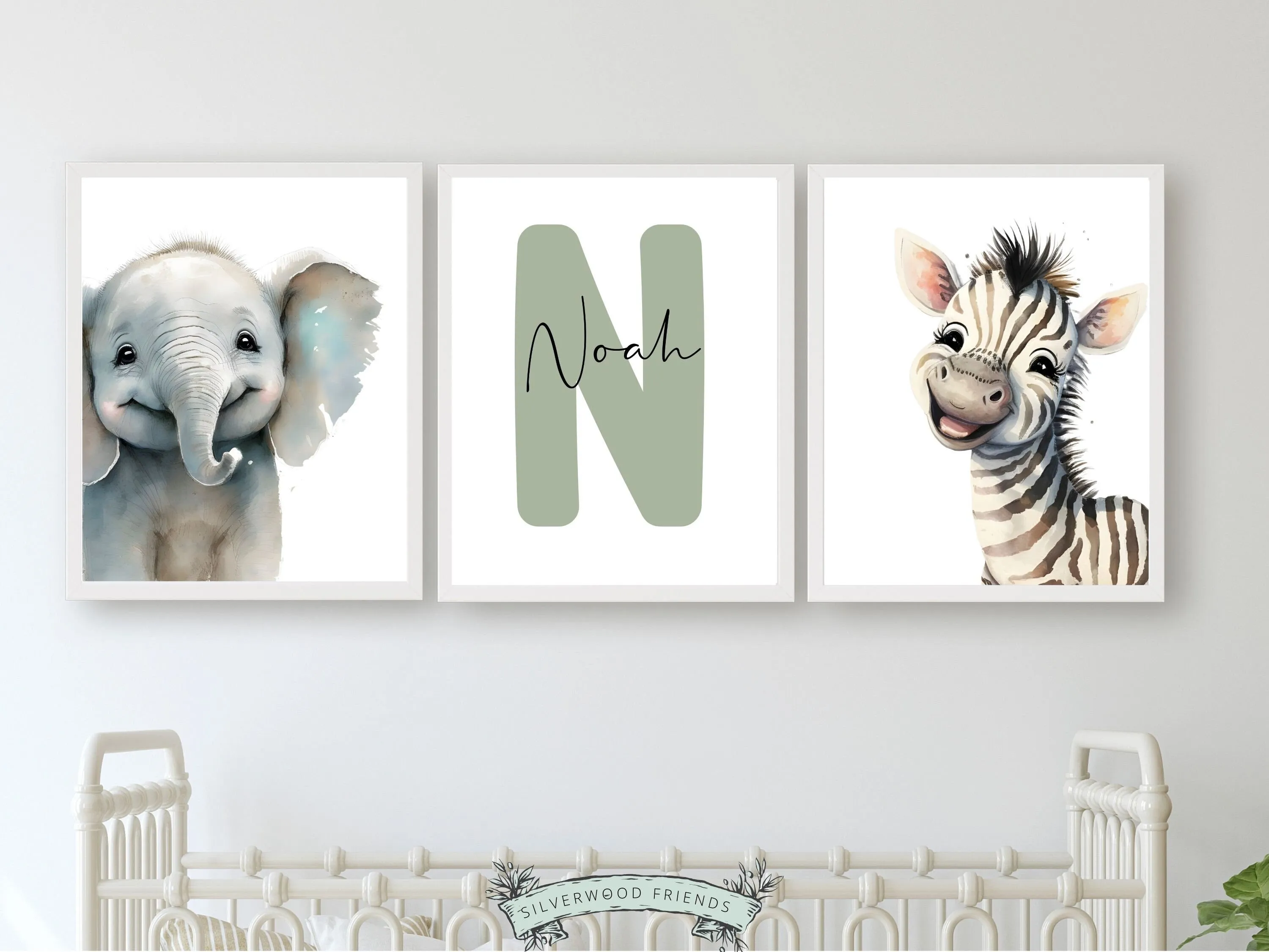 Safari Nursery Prints - Set 1 - Personalised