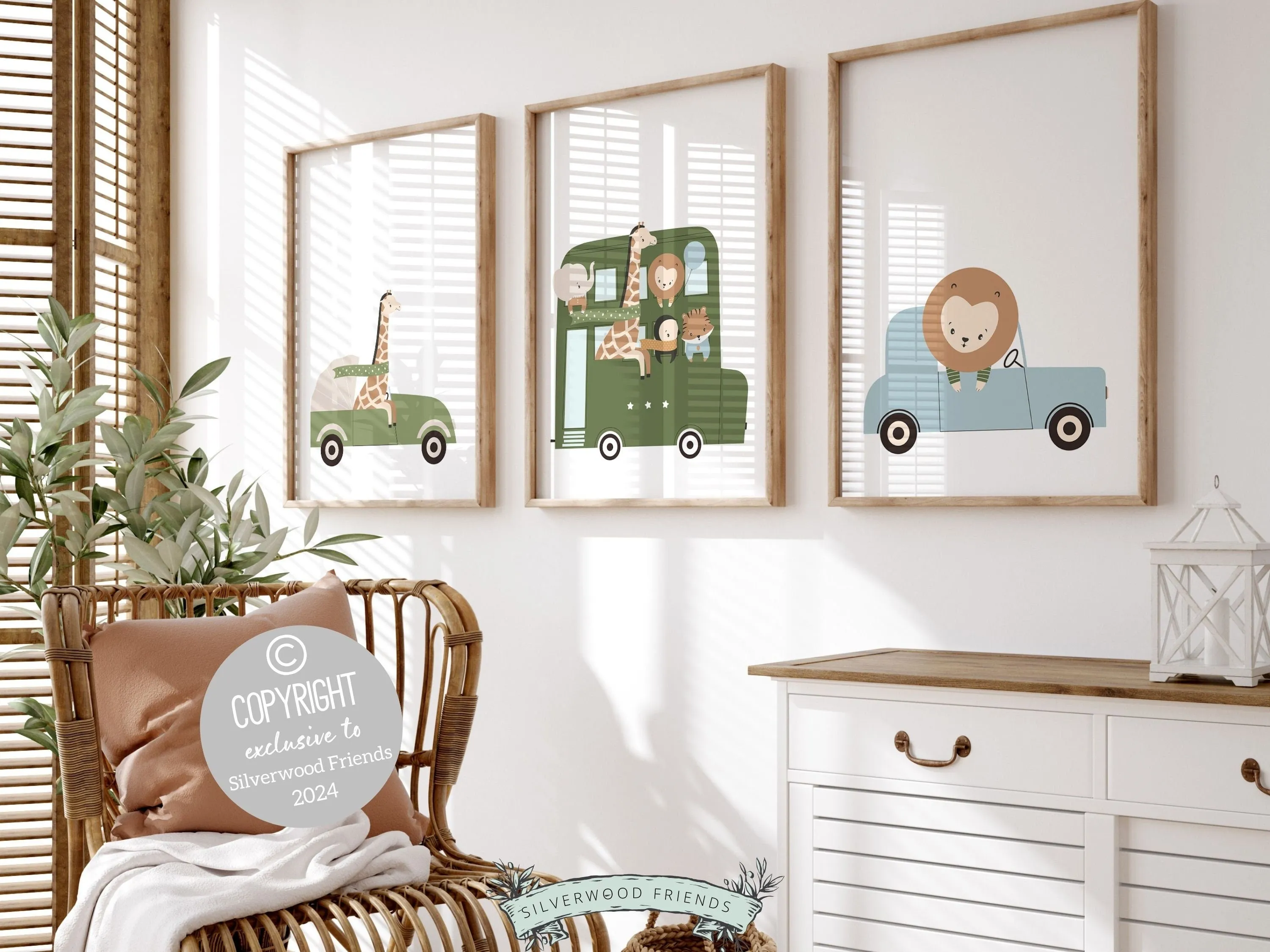 Safari Transport Nursery Prints - Set 1