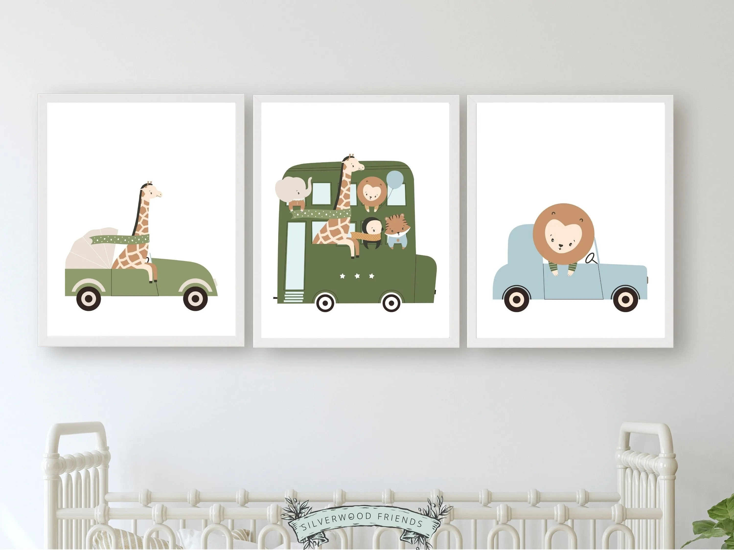 Safari Transport Nursery Prints - Set 1