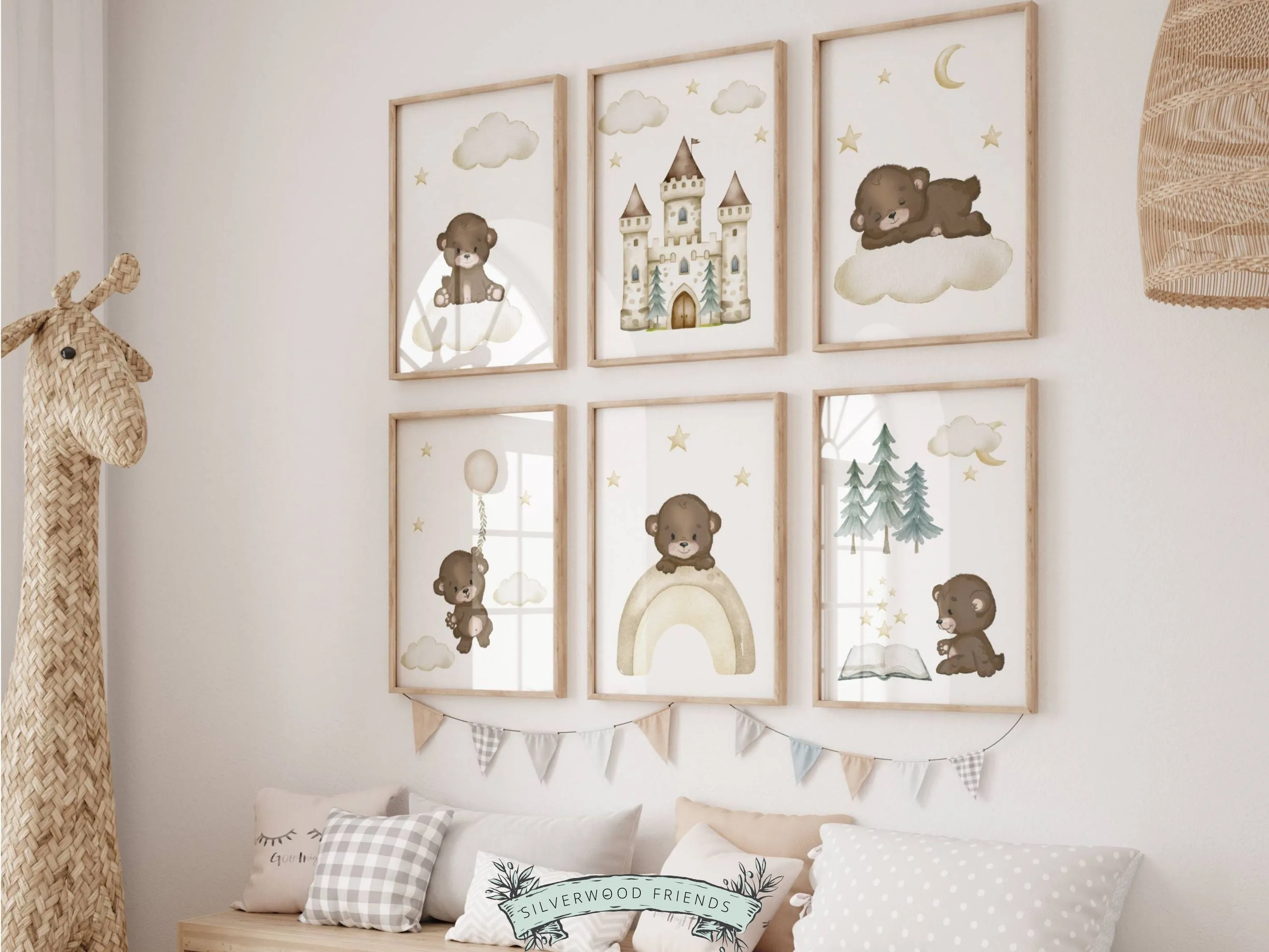 Set of 6 Bear Nursery Prints