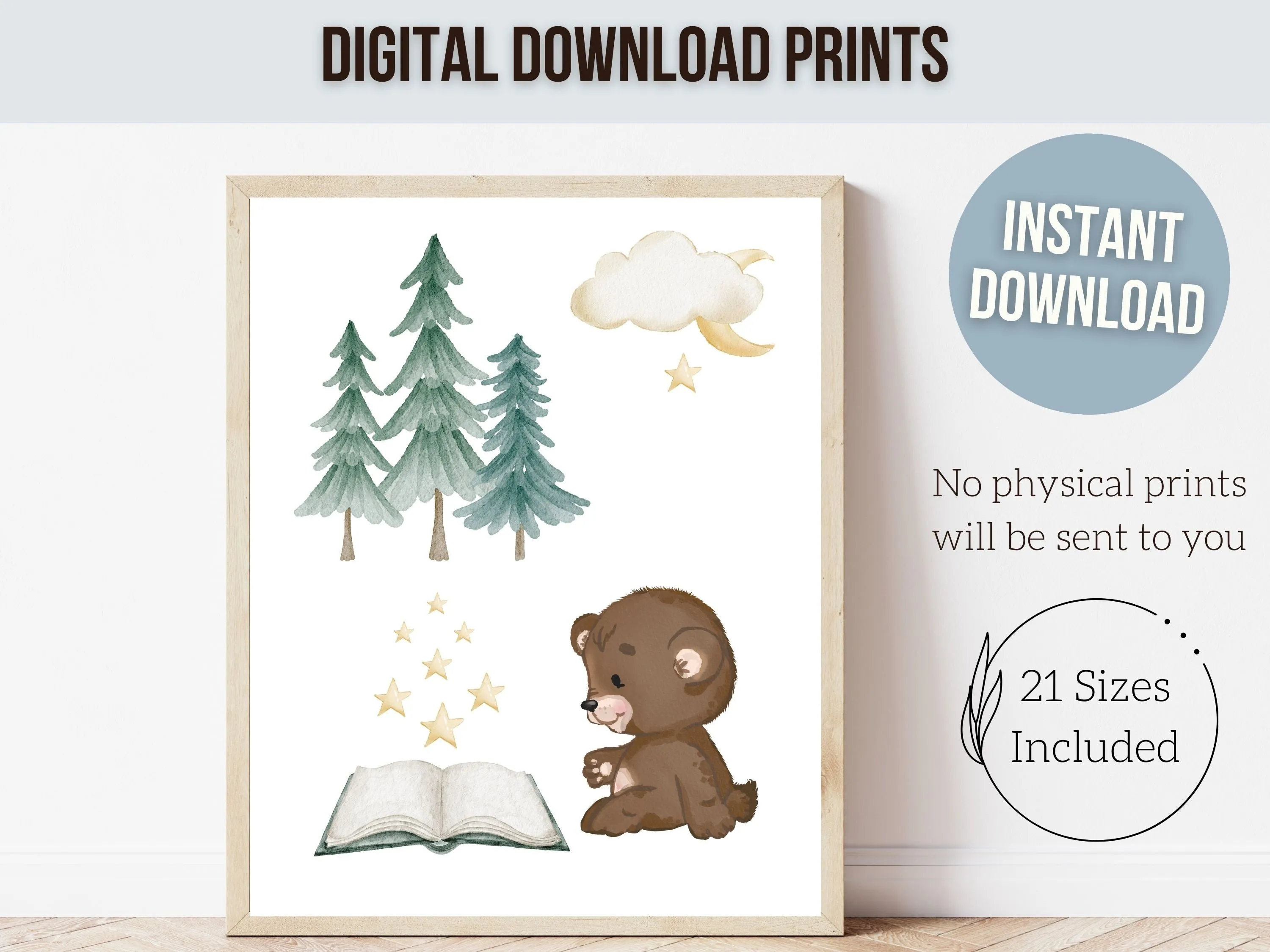 Set of 6 Bear Nursery Prints