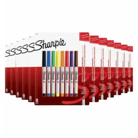 Sharpie Permanent Markers Ultra Fine Point Classic Colors, 8 Count - 12 Pack