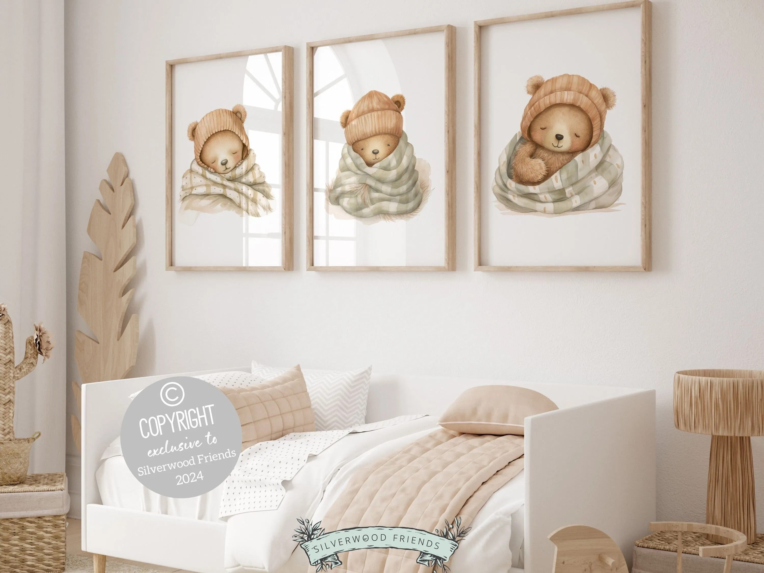 Sleeping Teddy Bear Nursery Prints