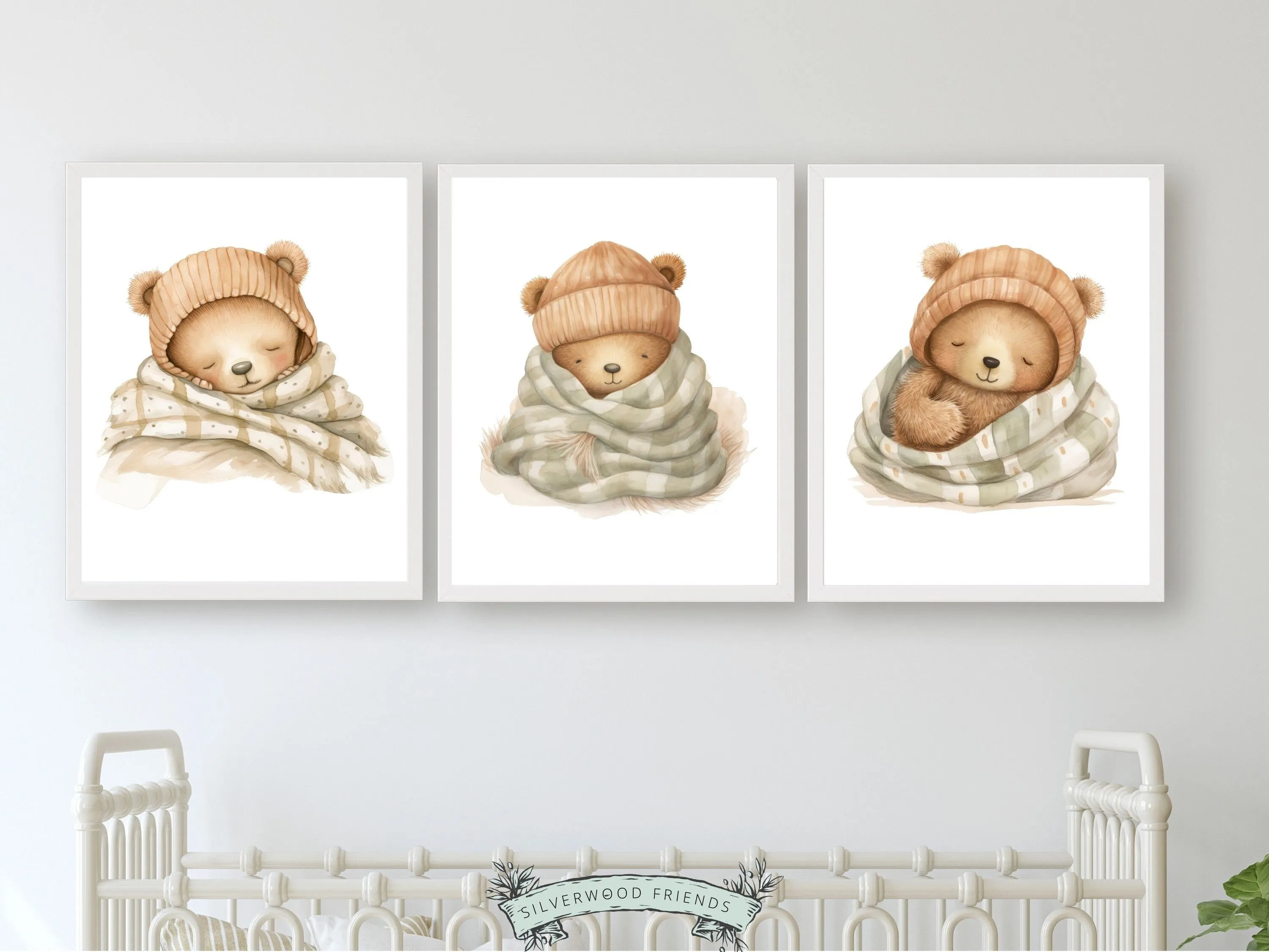 Sleeping Teddy Bear Nursery Prints