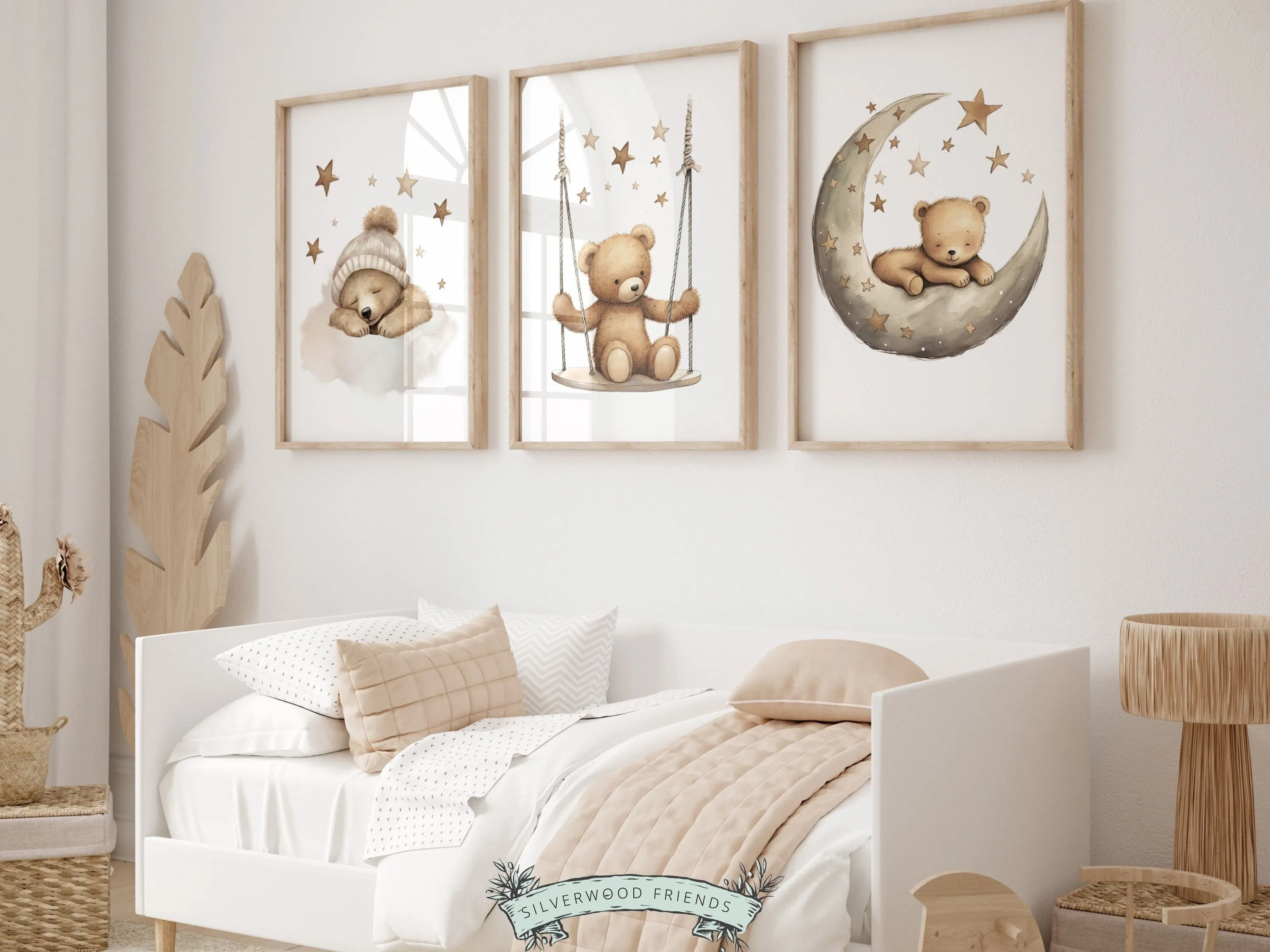 Sleepy Teddy Bear Nursery Print