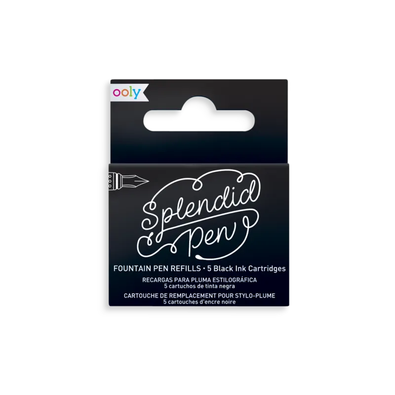 splendid fountain pen ink - 5 refills - black