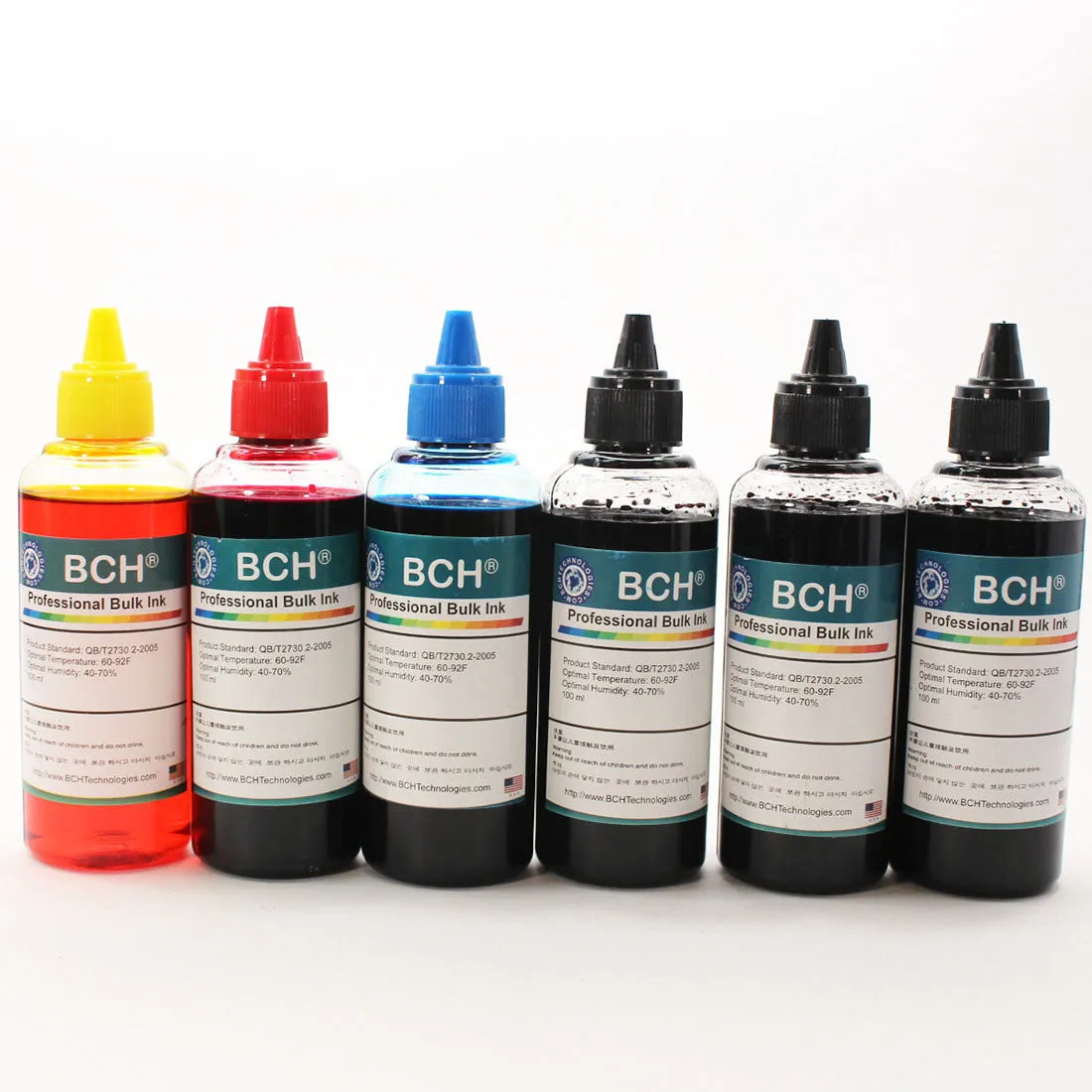 Standard Dye Ink - 100 ml x 6  Four-Color  for Canon (KD600X-CC)