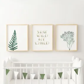 Stay Wild My Child Wall Art - Set of Three Prints