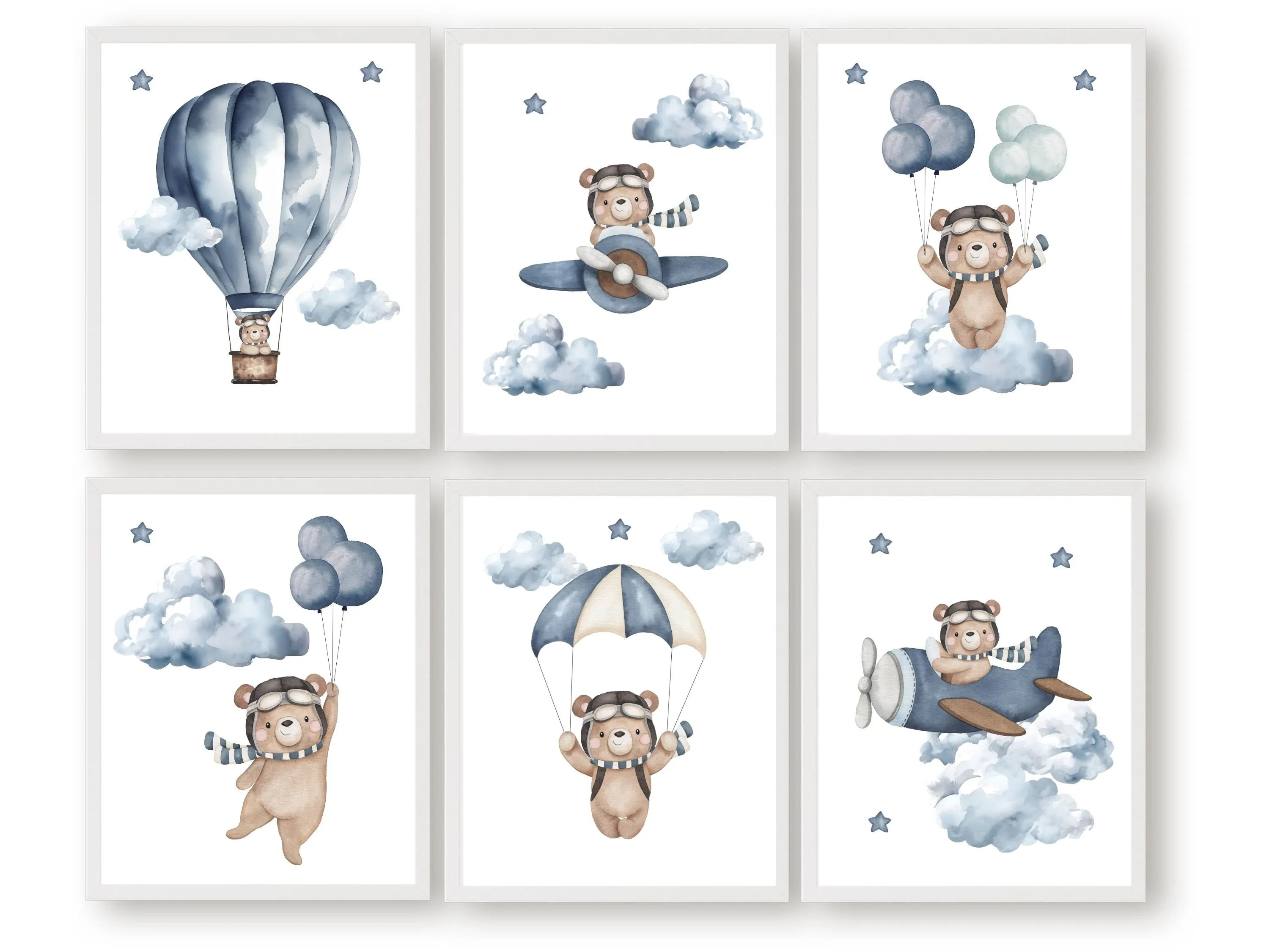 Teddy Bear Nursery Print Set of 6