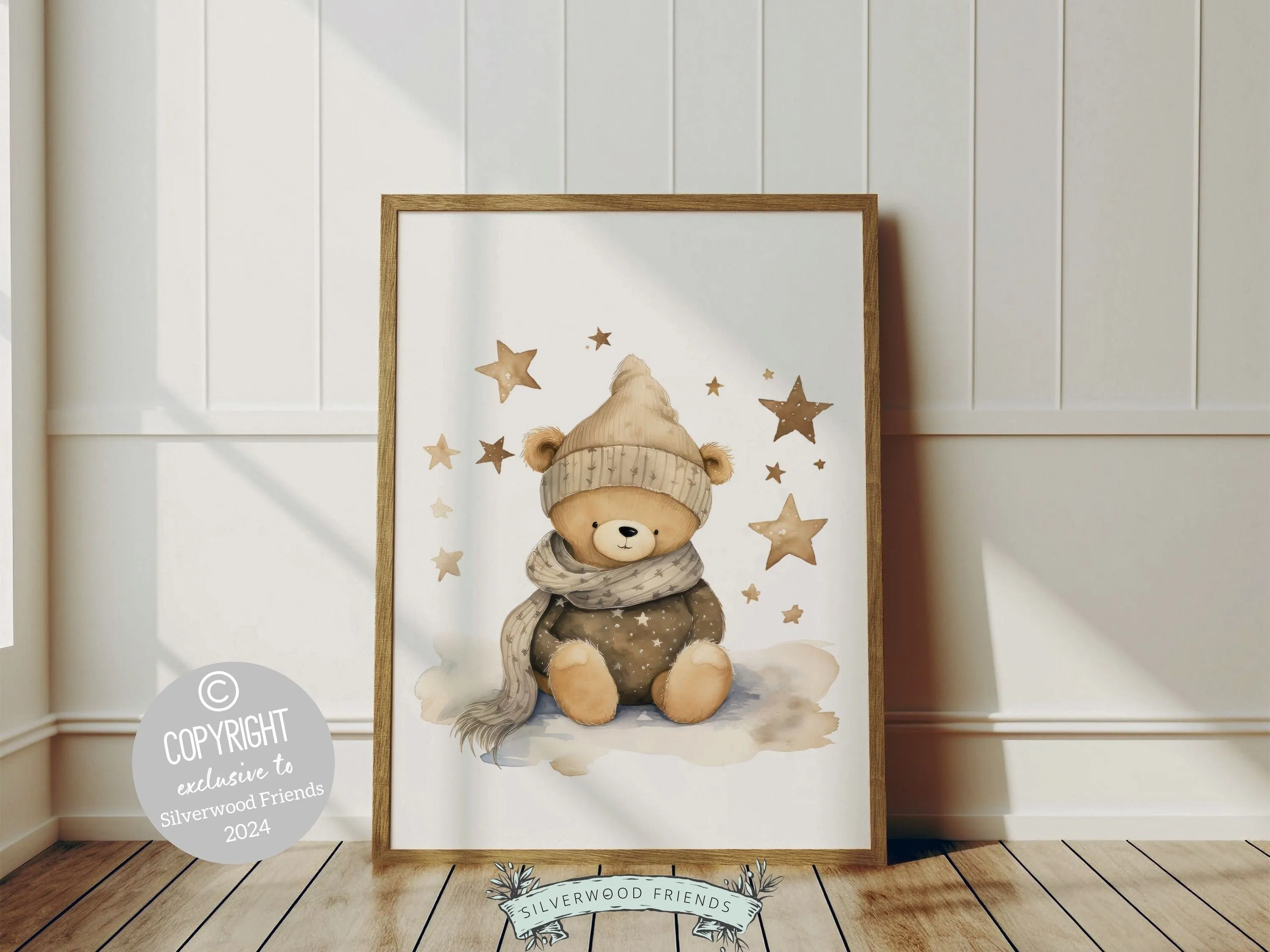 Teddy Bear Star Nursery Prints