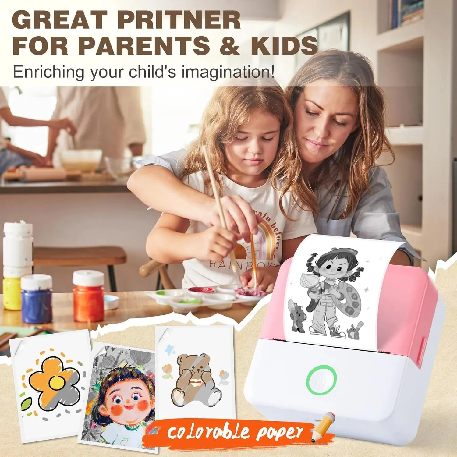 Thermal Mini Printer, Portable Inkless Sticker Maker