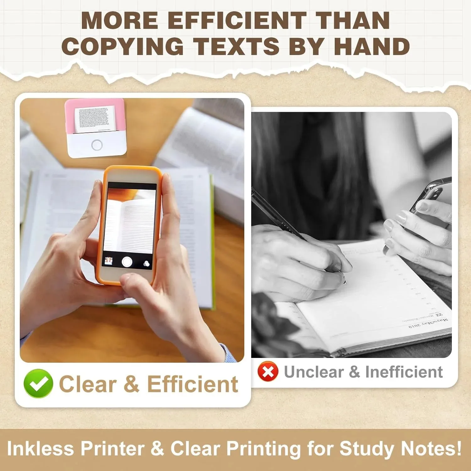 Thermal Mini Printer, Portable Inkless Sticker Maker