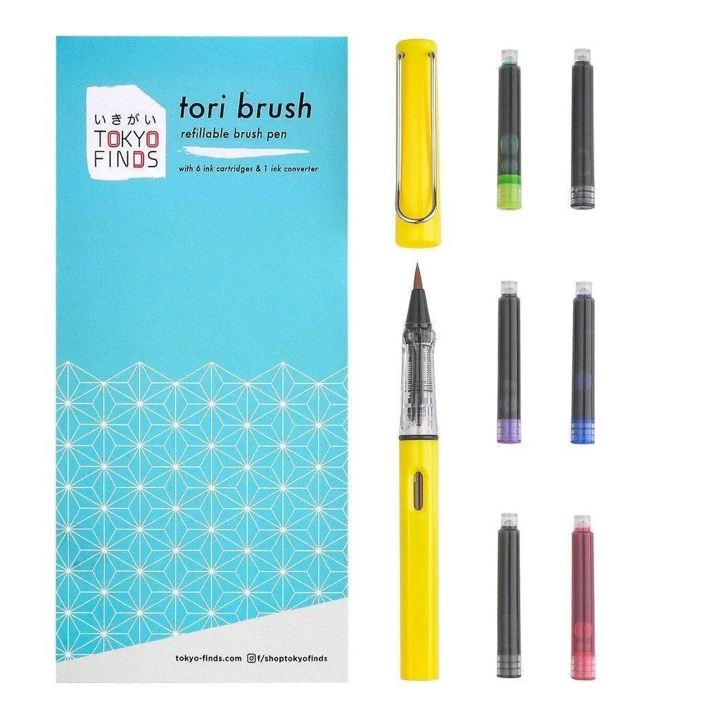 Tokyo Finds Tori Calligraphy Brush with Ink Set (Classic Series)