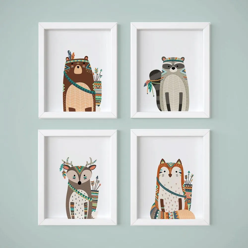 Tribal Animals Nursery Art Prints