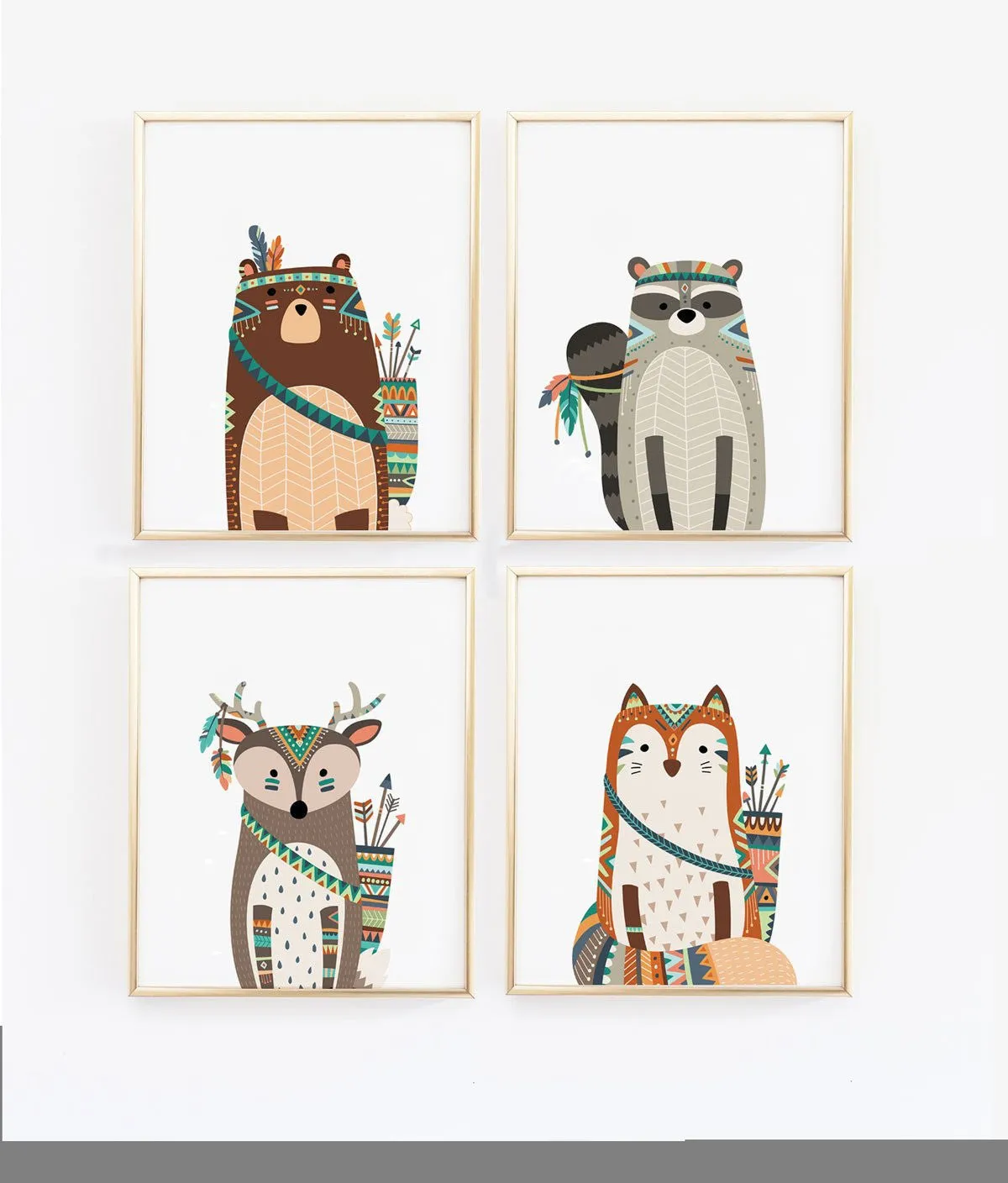 Tribal Animals Nursery Art Prints